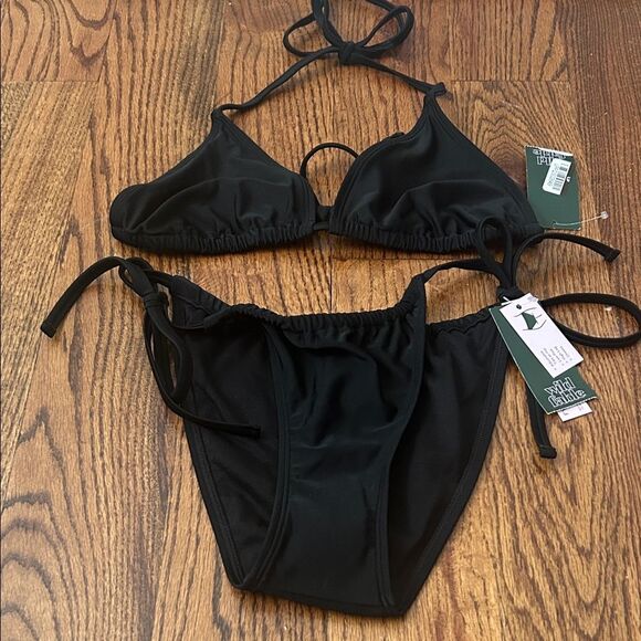 Wild Fable Black Bikini with Adjustable Ties Size Small New with Tags - Picture 1 of 5